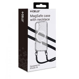 Celly iPhone 16 Freedom Necklace MagSafe -kuori, läpinäkyvä