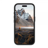 dbramante1928 iPhone 16 -kuori Iceland Ultra D3O MagSafe Kickstand, musta