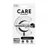 CARE by PanzerGlass iPhone 16 -suojakuori jalustalla MagSafe, musta