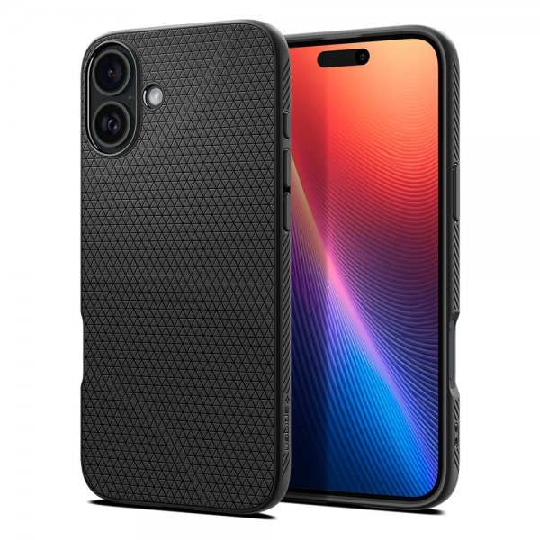 Spigen iPhone 16 -suojakuori Liquid Air Matte Black
