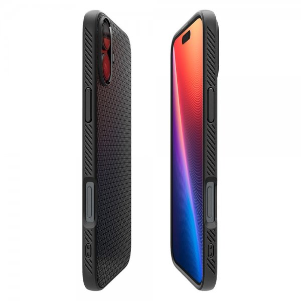 Spigen iPhone 16 -suojakuori Liquid Air Matte Black