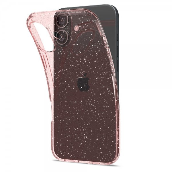 Spigen iPhone 16 Suojakuori Liquid Crystal Glitter Rose Quartz