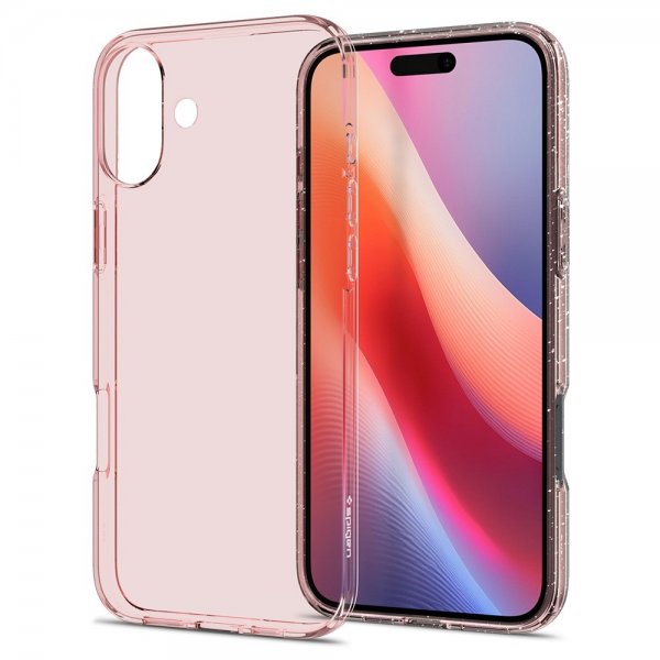 Spigen iPhone 16 Suojakuori Liquid Crystal Glitter Rose Quartz