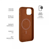 Kiinteä iPhone 16 Suojakuori MagLeather Ruskea
