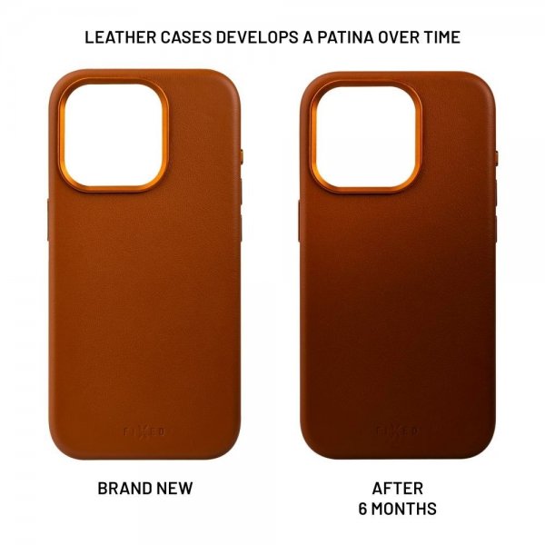Kiinteä iPhone 16 Suojakuori MagLeather Ruskea