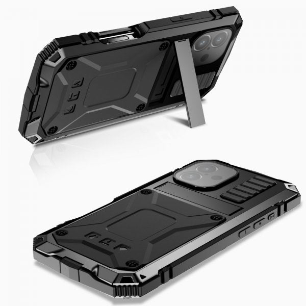 R-JUST iPhone 16 Kuori Metalli Iskunkestävä Musta