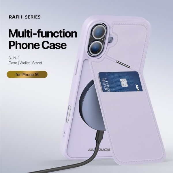 Dux Ducis iPhone 16 -suojakuori Rafi II Series MagSafe Liila