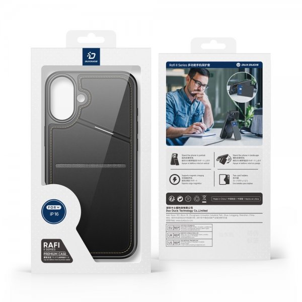 Dux Ducis iPhone 16 -kuori Rafi II Series MagSafe Musta