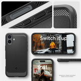 Spigen iPhone 16 -suojakuori Rugged Armor MagFit Matte Black