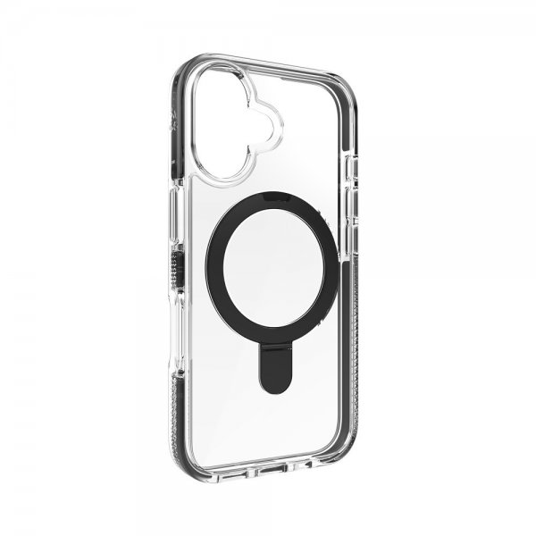ZAGG iPhone 16 -suojakuori Santa Cruz Snap Ring Stand, musta