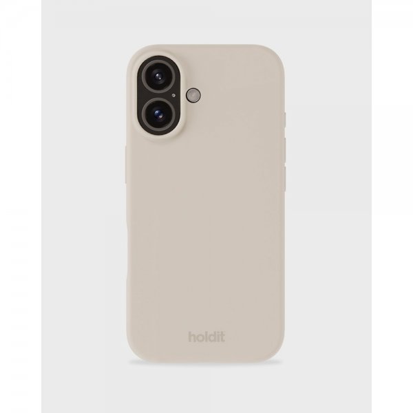 holdit iPhone 16 -silikonisuojakuori, vaaleanbeige