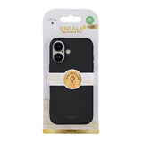 Onsala iPhone 16 -suojakuori, silikonituntuma, musta