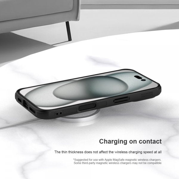 Nillkin iPhone 16 -suojakuori Super Frosted Shield Pro MagSafe, musta