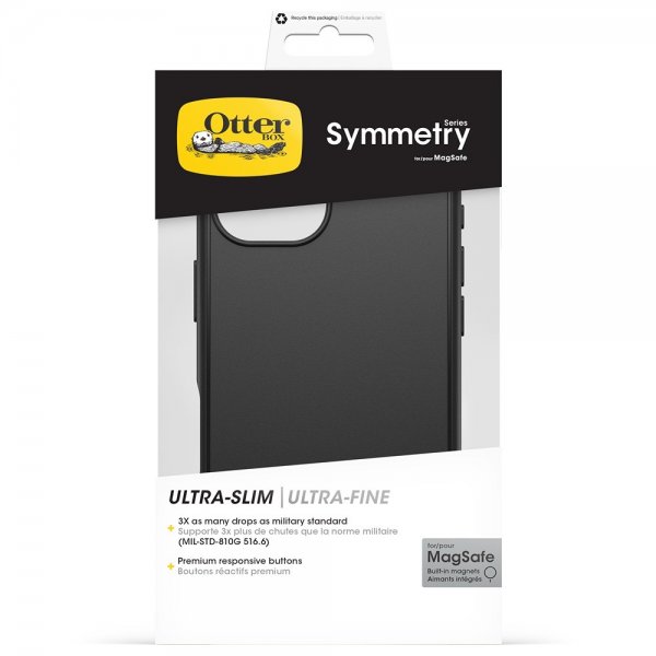 Otterbox iPhone 16 Symmetry MagSafe -suojakuori, musta