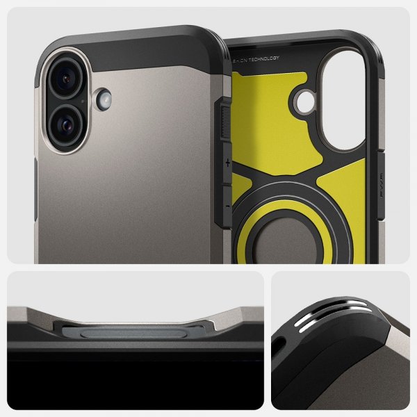 Spigen iPhone 16 Suojakuori Tough Armor MagFit Gunmetal