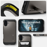 Spigen iPhone 16 Suojakuori Tough Armor MagFit Gunmetal