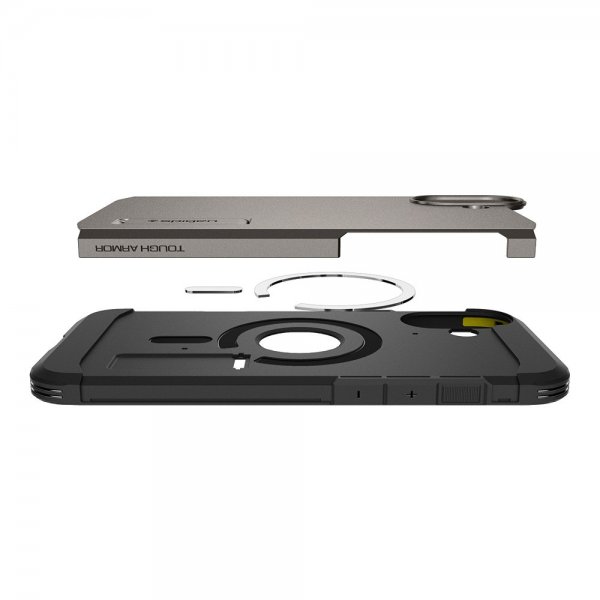 Spigen iPhone 16 Suojakuori Tough Armor MagFit Gunmetal