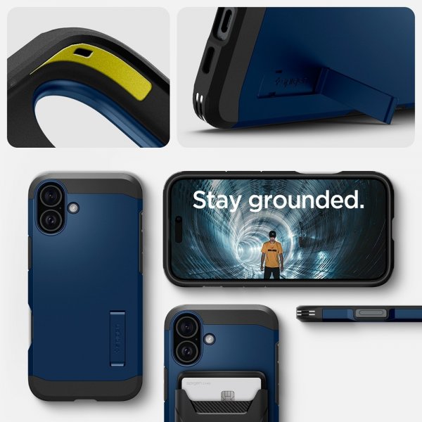 Spigen iPhone 16 -suojakuori Tough Armor MagFit Navy Blue