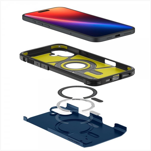 Spigen iPhone 16 -suojakuori Tough Armor MagFit Navy Blue