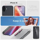 Spigen iPhone 16 Suojakuori Ultra Hybrid Frost Clear