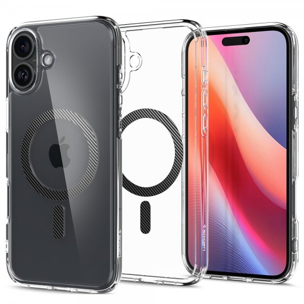 Spigen iPhone 16 -suojakuori Ultra Hybrid MagFit Carbon Fiber
