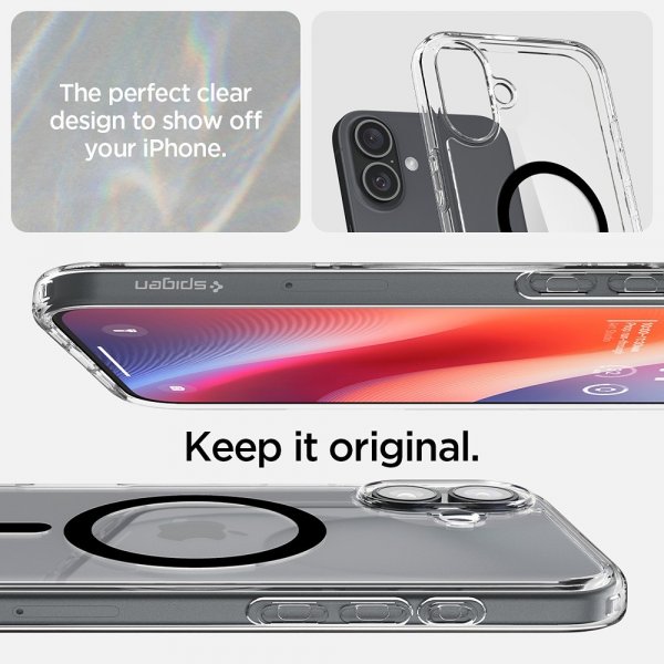 Spigen iPhone 16 -suojakuori Ultra Hybrid MagFit musta