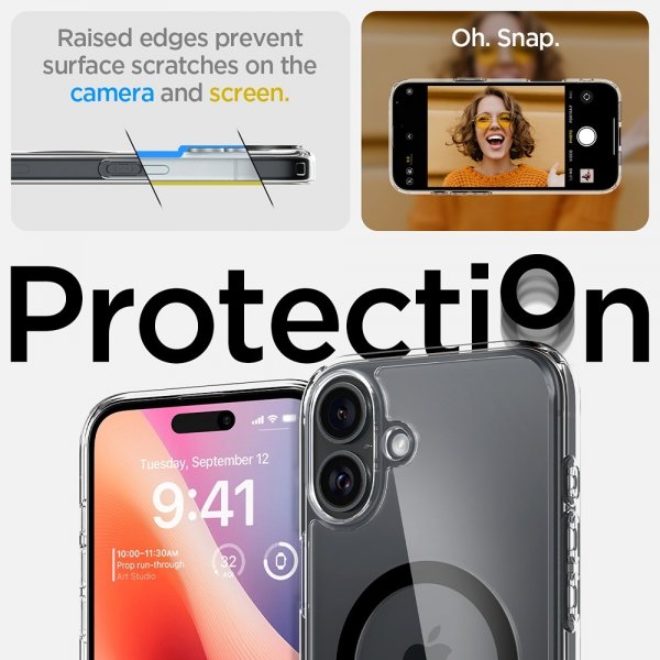 Spigen iPhone 16 -suojakuori Ultra Hybrid MagFit musta