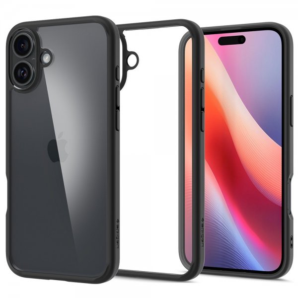 Spigen iPhone 16 -suojakuori Ultra Hybrid Matte, musta