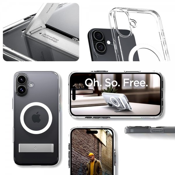 Spigen iPhone 16 Suojakuori Ultra Hybrid S MagFit Crystal Clear