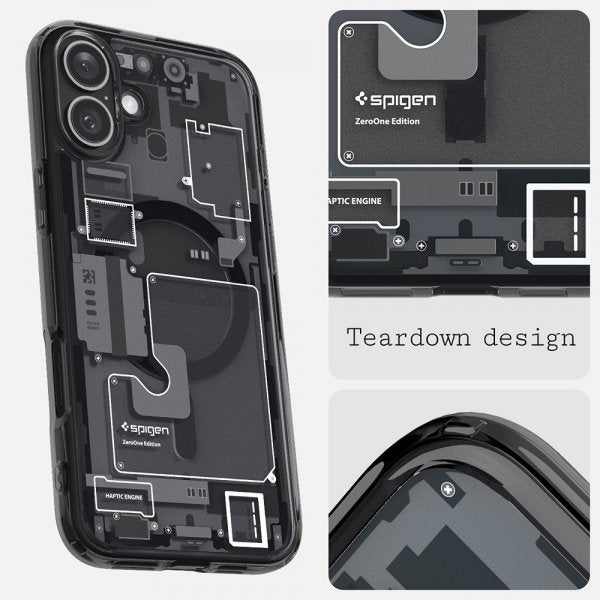 Spigen iPhone 16 -suojakuori Ultra Hybrid Zero One MagFit Musta