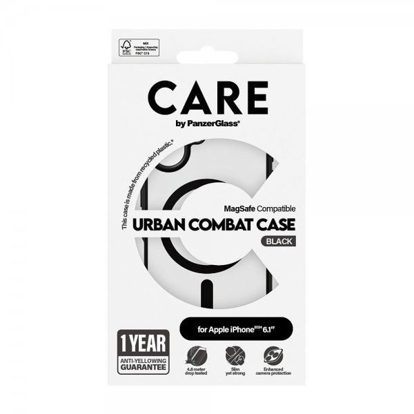 CARE by PanzerGlass iPhone 16 Suojakuori Urban Combat MagSafe Musta