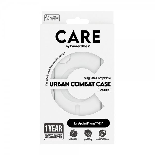 CARE by PanzerGlass iPhone 16 Kuori Urban Combat MagSafe Valkoinen
