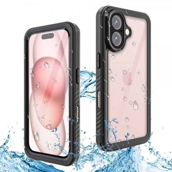 Redpepper iPhone 16 -suojakuori vedenkestävä IP68 musta
