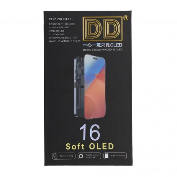iPhone 16 Soft OLED-näyttö korkealaatuinen musta (DD-merkki)