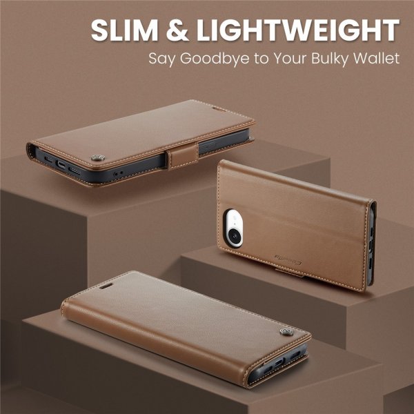 CaseMe iPhone 16/17 -kotelo 023 Series Ruskea