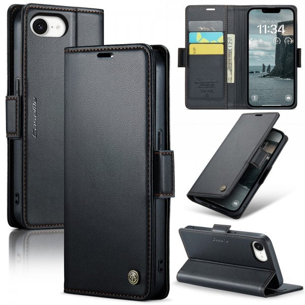 CaseMe iPhone 16e/17e Kotelo 023 Series Musta
