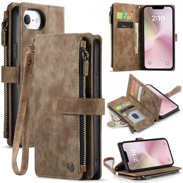 CaseMe iPhone 16./17. -sarjan suojakotelo C30, ruskea