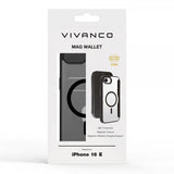 Vivanco iPhone 16e/17e Kotelo Mag Wallet Musta