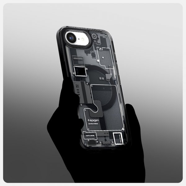 Spigen iPhone 16e/iPhone 17e -kuori Ultra Hybrid Zero One MagFit, musta