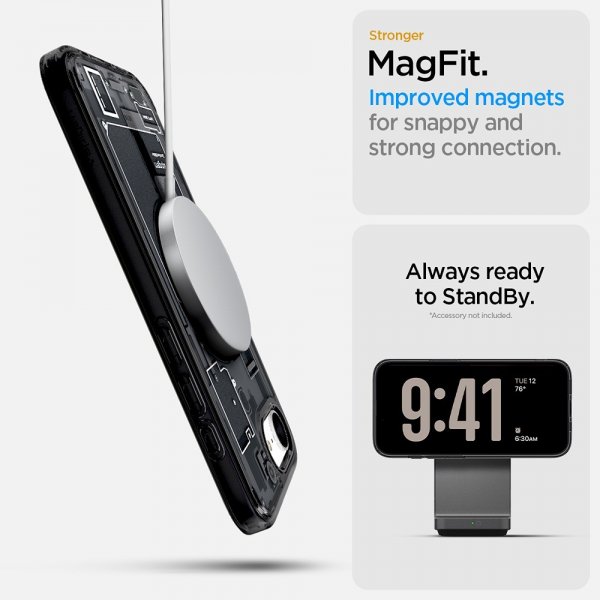 Spigen iPhone 16e/iPhone 17e -kuori Ultra Hybrid Zero One MagFit, musta