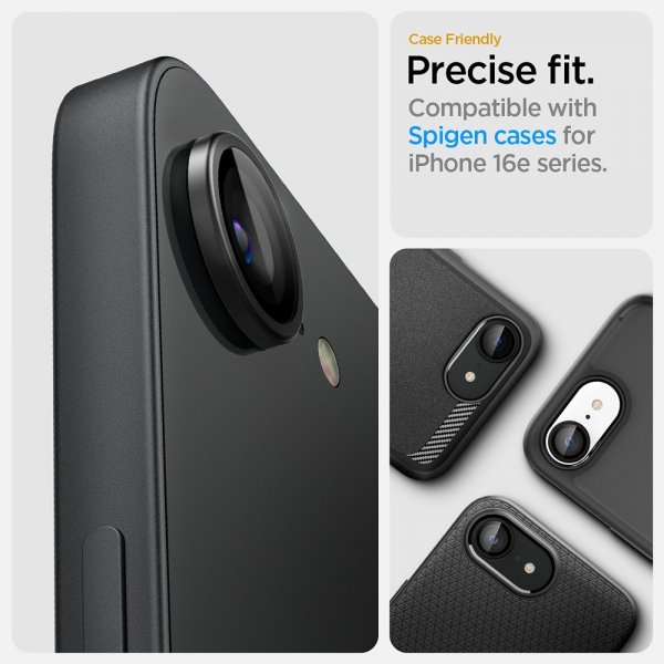 Spigen iPhone 16e/17e Kameran suoja GLAS.tR EZ Fit Optik Pro 2-pakkaus