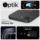Spigen iPhone 16e/17e Kameran suoja GLAS.tR EZ Fit Optik Pro 2-pakkaus
