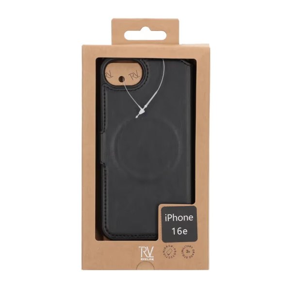 Rvelon iPhone 16e/17e Kotelo 4 korttipaikkaa Musta