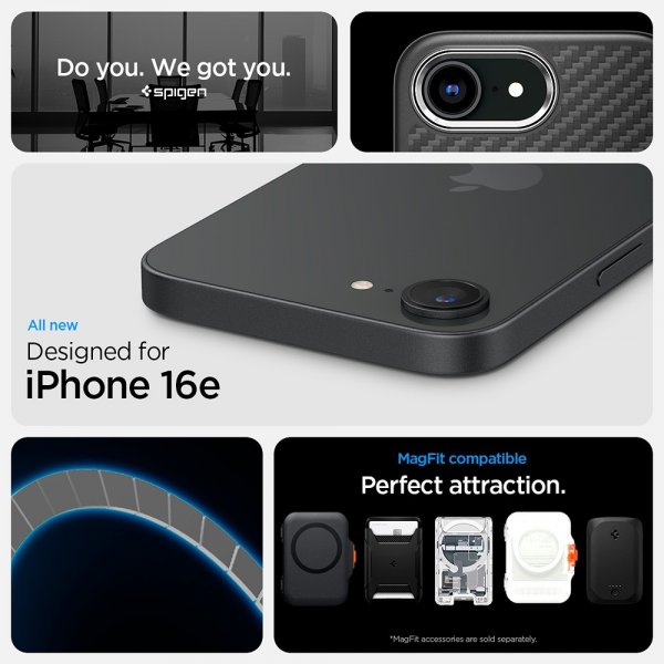 Spigen iPhone 16/17 -suojakuori Enzo Aramid MagFit Matte Black