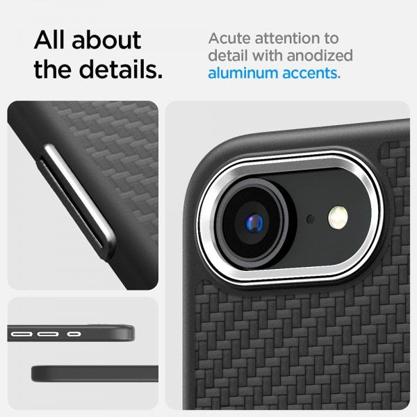 Spigen iPhone 16/17 -suojakuori Enzo Aramid MagFit Matte Black