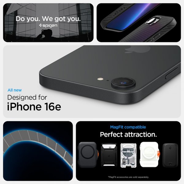 Spigen iPhone 16e/17e Suojakuori Liquid Air MagFit Matte Black