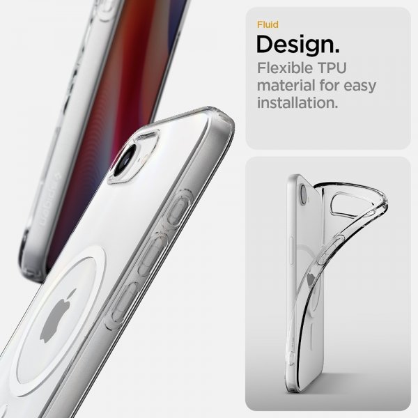 Spigen iPhone 16/17 Kuori Liquid Crystal MagFit Clear White