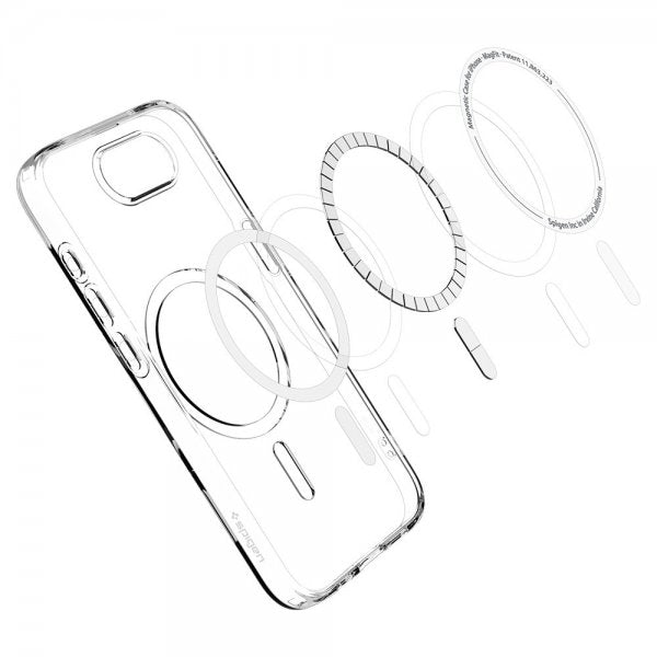 Spigen iPhone 16/17 Kuori Liquid Crystal MagFit Clear White