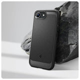 Spigen iPhone 16/17 -kuori Rugged Armor MagFit mattamusta