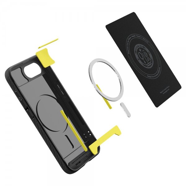 Spigen iPhone 16/17 -kuori Rugged Armor MagFit mattamusta